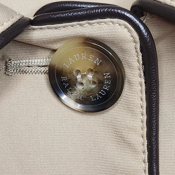 WOMEN'S LAUREN RALPH LAUREN CLASSIC TAN TRENCH COAT JACKET SIZE XL - Picture 6 of 12